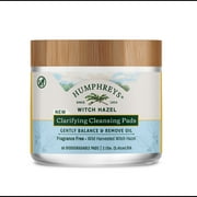 Humphreys Clarifying Witch Hazel Cleansing Pads, Fragrance Free, 60 Ct