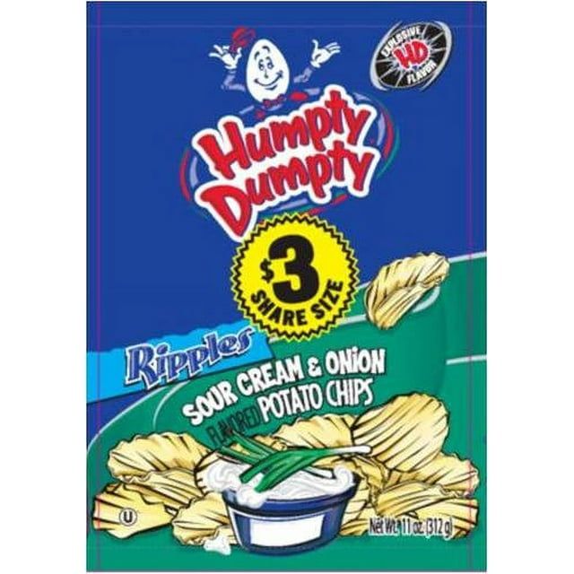 Humpty Dumpty Ripples Sour Cream & Onion Potato Chips, 11 Oz.