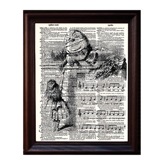 Humpty Nursery Rhyme - Dictionary Art Print Printed On Authentic Vintage Dictionary Book Page - 8 x 10.5