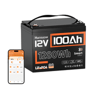 HumsiENK 12V 100Ah LiFePO4 Group 24 Battery with Bluetooth | 100A BMS & Low-Temp Cutoff for Trolling Motor, RV & Marine Use