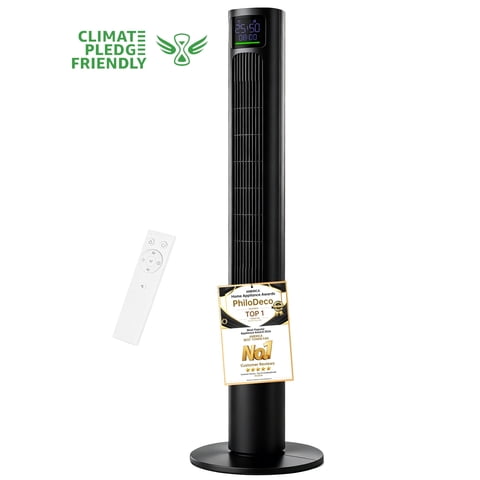 PhiloDeco 45" Bladeless Tower Fan,4 Speed Settings & 4 Modes,80 Wide-angle Oscillation ,Remote Control & Timer,Sleep Mode,Safe Bladeless Design,Ideal for Households with Children or Pets