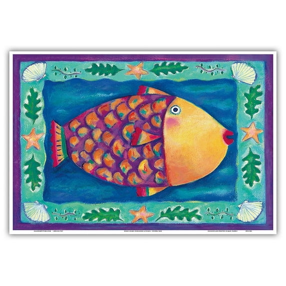 Humuhumunukunukuapua'a - Hawaiian Reef Trigger Fish - State Fish of Hawai’i - From an Original Color Painting by Deybra Faire - Master Art Print (Unframed) 13in x 19in