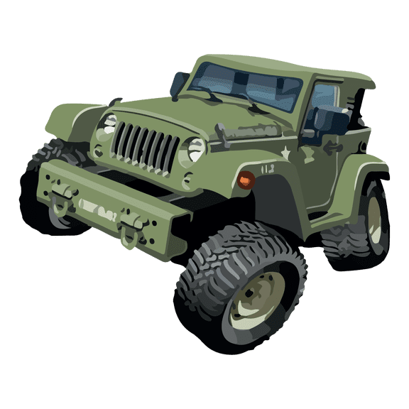 Humvee with Creative Art for Vinyl Wall Decal - War Vehicle Machine with Cartoon Artwork for Living Room Wall Decoration - 20" x 18"