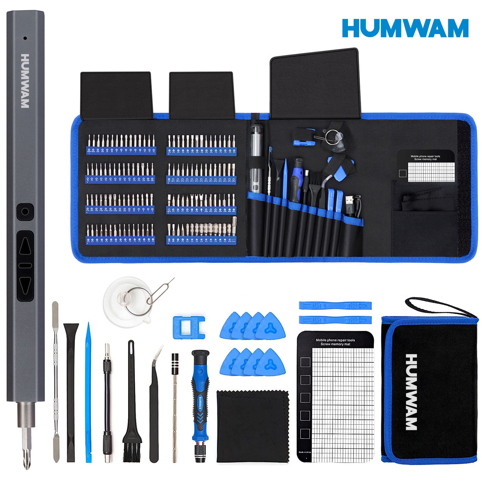 Humwam 144PCS Precision Screwdriver Set 120 Drill Bits Repair
