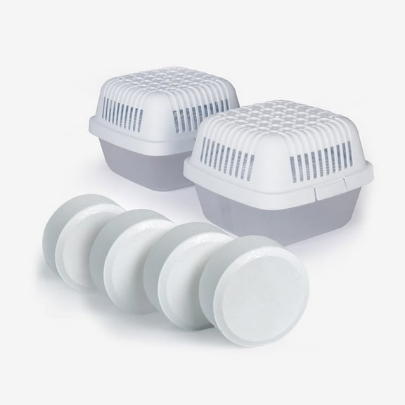Humydry Pack of 2 15.9 oz. dehumidifying devices and 4 unscented 15.9 oz. moisture-absorbing tablet replacements