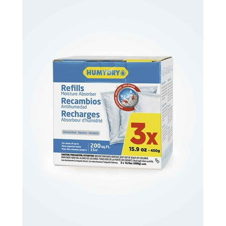 Humydry Small Refills Moisture Absorber Dehumidifiers, 3 Packs