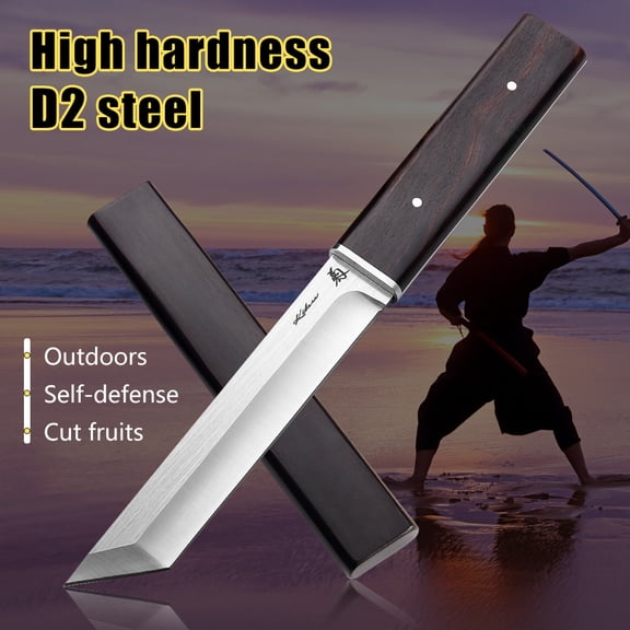 Hun￵ting Knife,DFITO Stainless Steel Handmade Knife, Ebony Handle