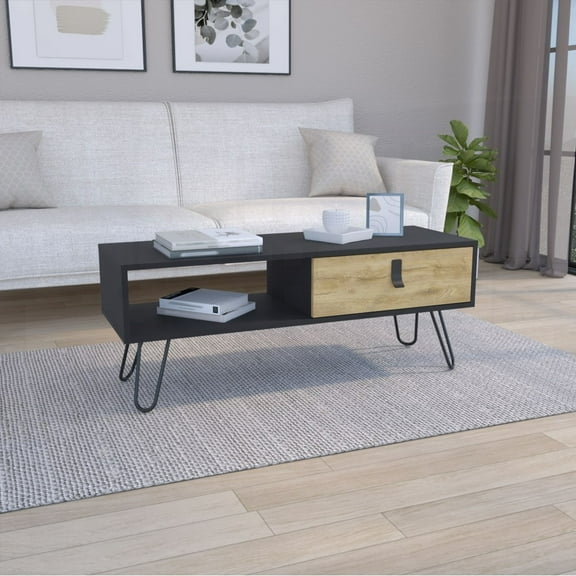 Huna Coffee Table boasting Hairpin Legs and Versatile Storage