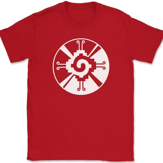 Hunab-Ku Maya Calendar T-Shirt Symbolism Tribal Trippy Graphic Tee - Red, 4XL