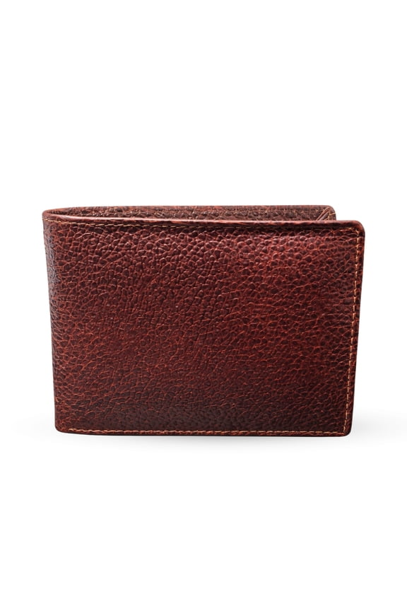 Men's Brown Genuine Leather Bifold Wallet with Coin Pocket, 3 Card Slots, Hidden Pocket & Cash Compartment, Slim Compact Wallet for Everyday Use