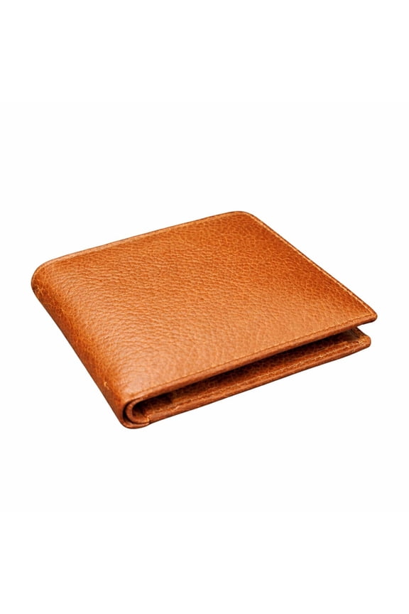 - Men’s Genuine Leather Bifold Wallet with Coin Pocket, 3 Card Slots, Secret Compartment & Cash Pocket – Tan Compact Wallet