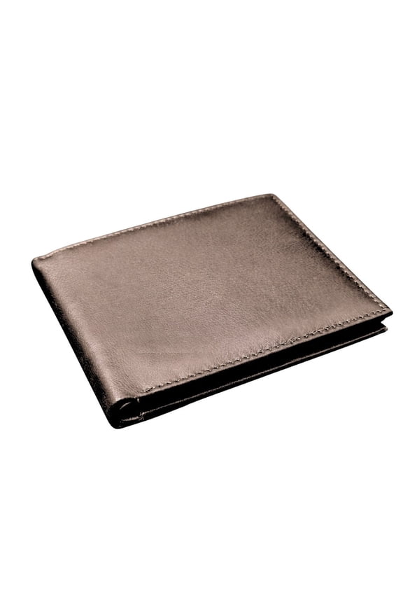 - Mens Genuine Leather Bifold Wallet with ID Window, 3 Card Slots, Cash Pocket & Secret Compartment  Slim Brown Wallet