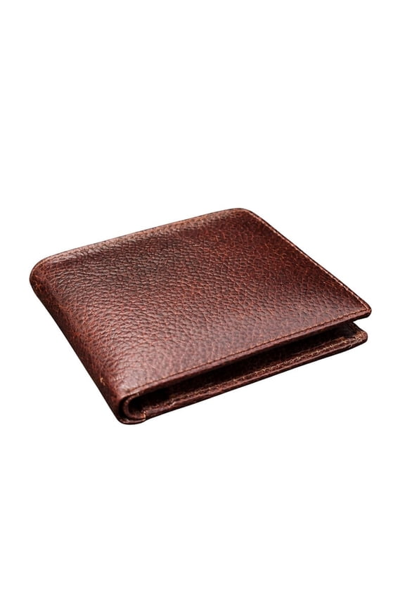 -Men's Leather Bifold Wallet with Coin Pocket, 3 Card Slots, Cash Pocket & Secret Compartment-Brown