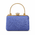 thumbnail image 1 of Hunar- Women's Blue Sequin Evening Clutch Handbag with Gold Top Handle, 1 of 7