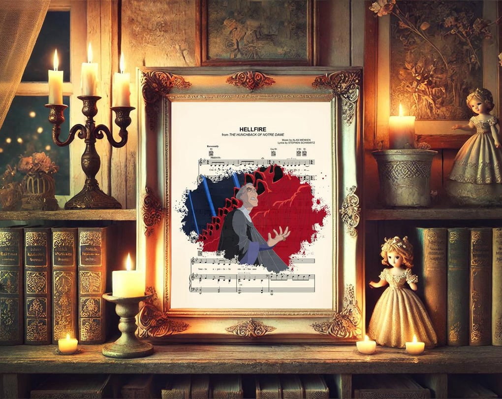 Hunchback Of Notre Dame Frollo And Hooded Figures Hellfire Sheet Music