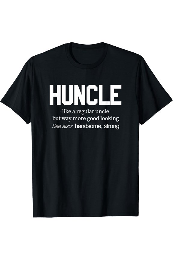 Huncle Definition Funny Men's Graphic T-Shirt Handsome Uncle Gift Retro Style Short Sleeve Tee