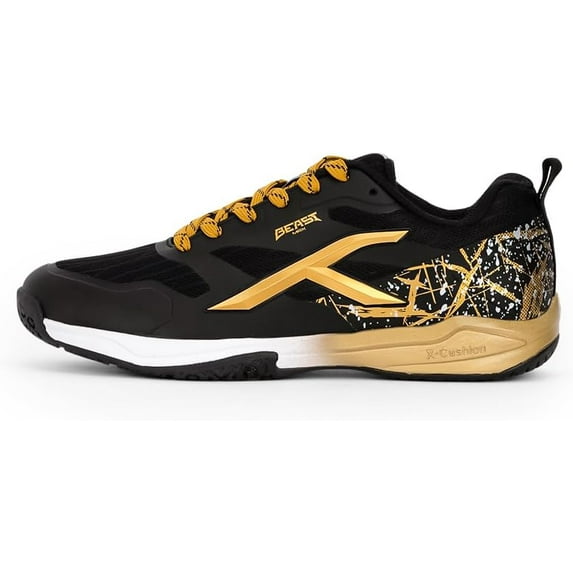 Hundred HBFS-2M098-1-11.0 Beast Max Badminton Shoes - Black & Gold - Size 11 UK
