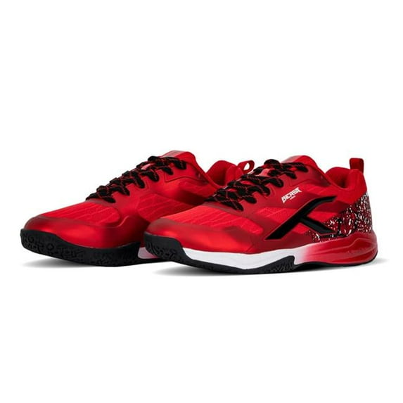 HUNDRED Beast Max Men Badminton Sport Shoes (Non Marking) | Red-Black | for Indoor Squash, Table-Tennis, Volleyball, Basketball & Paddle Pickle | Lightweight & Durable