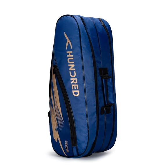 Hundred Cosmogear Badminton Kit-Bag (Royal Blue)|Double Zipper|Bag with Front Zipper Pocket, Polyester