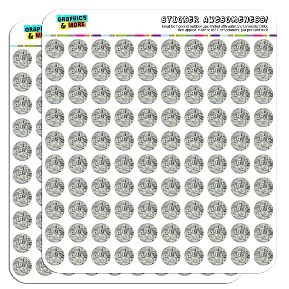 Hundred Dollar Bills Money Currency 1/2" (0.5") Scrapbooking Crafting Stickers