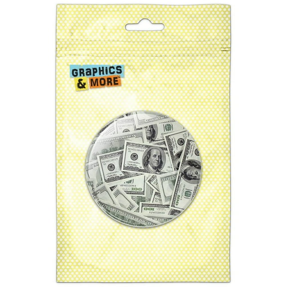 Hundred Dollar Bills Money Currency Pinback Button Pin Badge
