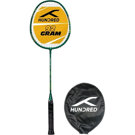 Hundred HBRR-3S017-5 Powertek 200 Pro Graphite Strung Badminton Racket with Cover - Green