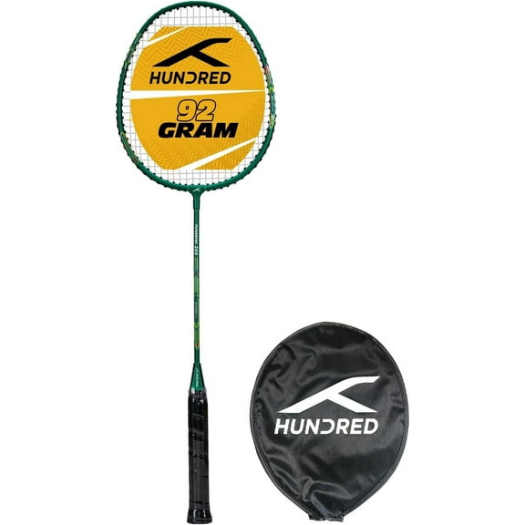 Hundred HBRR-3S017-5 Powertek 200 Pro Graphite Strung Badminton Racket with Cover - Green