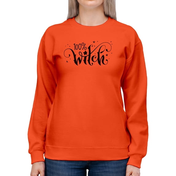 Hundred Percent Witch Sweatshirt Women -Image by Shutterstock, Female Small