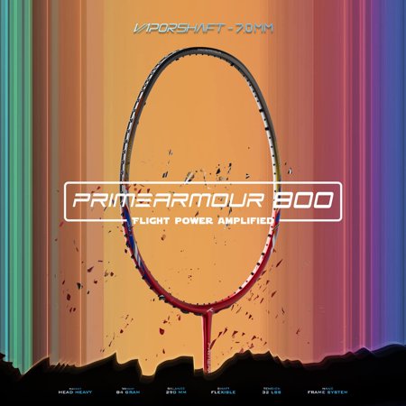 Hundred Primearmour 800 Carbon Fibre Unstrung Badminton Racket With Full Racket Cover For Intermediate Players | Colour ?Dk Red & Grey