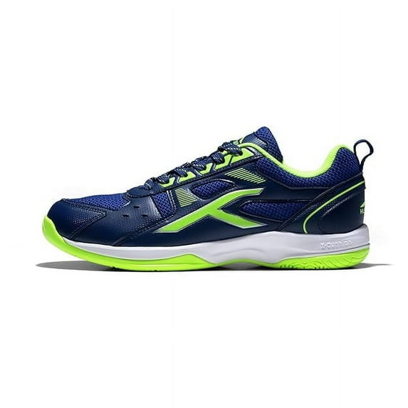 Hundred Raze Unisex Badminton Sport Shoes (Non-Marking) | Navy-Lime | for Indoor Squash, Table-Tennis, Basketball & Paddle Pickle | Lightweight | X-Cushion, Toe Assist