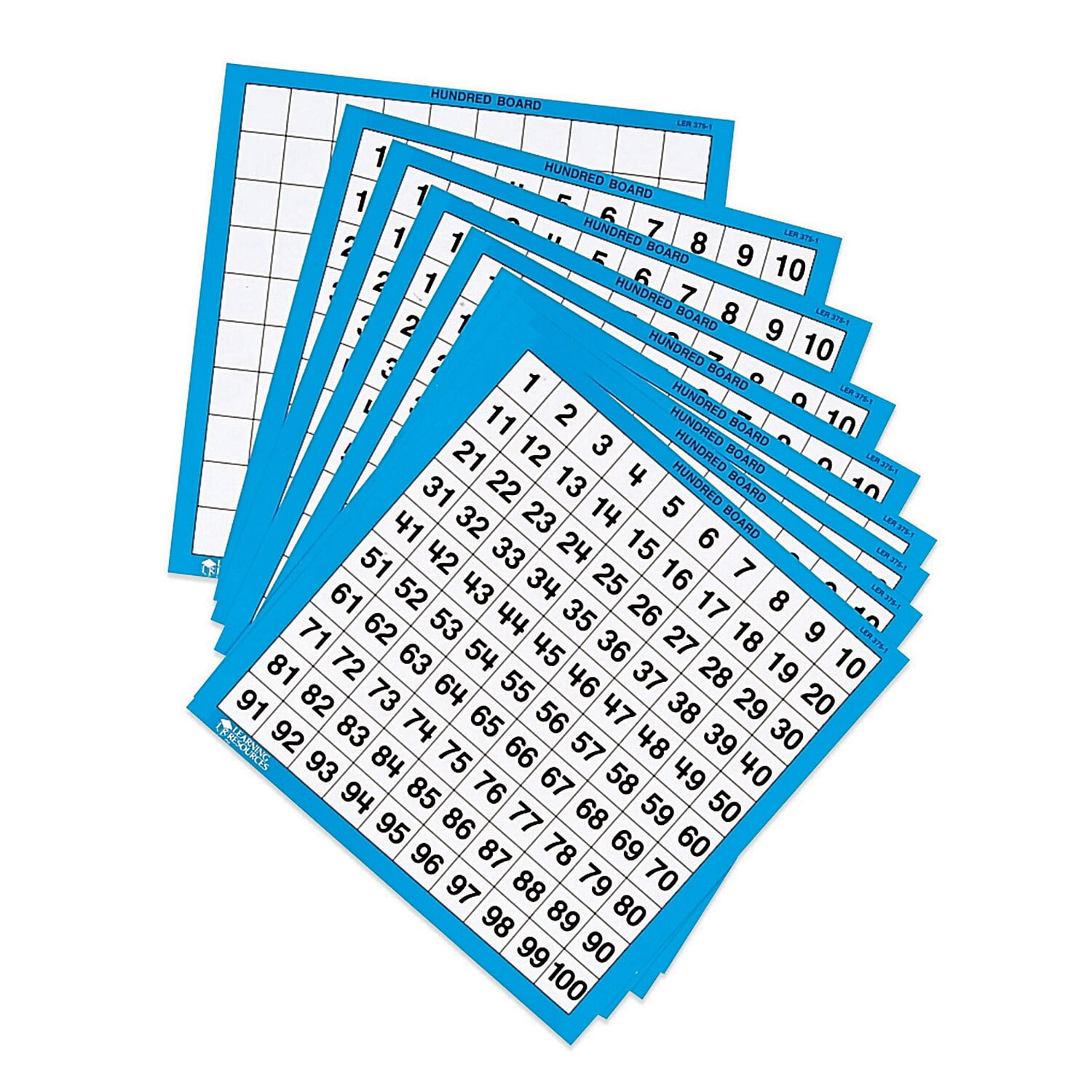 Blue Laminated Double-Sided Hundred Boards Set