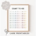 thumbnail image 1 of Hundreds Chart Printable Number Chart 1-100 Count to 100 Practice Educational Kindergarten Poster Classroom Decor Homeschool Printable, Unframed Paper Poster 11x14in, 1 of 4