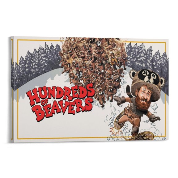 Hundreds of Beavers Movie Poster (4) Print Photo Art Painting Canvas Poster Home Decorative Bedroom Modern Decor Posters Gifts 20x30inch(50x75cm)
