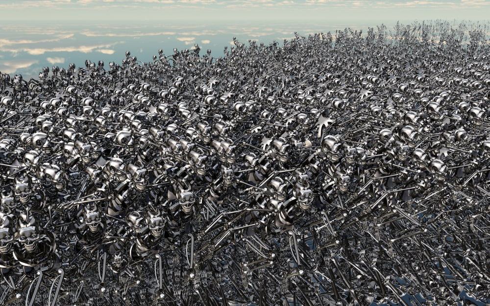 Hundreds of robots running wild and free Canvas Art - Mark StevensonStocktrek Images (18 x 12)