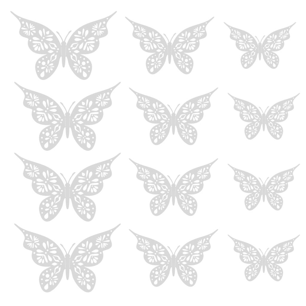 Hunei Wall Decor 3D Hollow Butterfly Wall Stickers Home Decor Cardboard