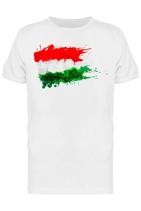 Hungarian Flag Splashes Tee Men's -Image by Shutterstock
