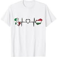 thumbnail image 1 of Hungarian Italian Flag - Italy Hungary Heartbeat T-Shirt mens t shirt，white，women，funny，misfits，men，journey，t-shirt, 1 of 4
