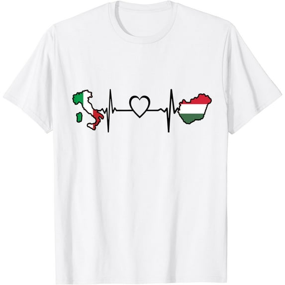 Hungarian Italian Flag - Italy Hungary Heartbeat T-Shirt mens t shirt,white,women,funny,misfits,men,journey,t-shirt