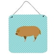 thumbnail image 1 of Hungarian Mangalica Pig Blue Check Wall or Door Hanging Prints, 6 x 6 in., 1 of 1
