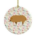 thumbnail image 1 of Hungarian Mangalica Pig Christmas Ceramic Ornament 2.8 in x 2.8 in, 1 of 3