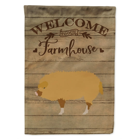 Caroline's Treasures CK6878CHF Hungarian Mangalica Pig Welcome Flag Canvas House Size , Large, multicolor