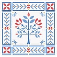 thumbnail image 1 of Hungarian Tree Stencil 12x12 American Country Farm Folk Art Drawing Templates, 1 of 9