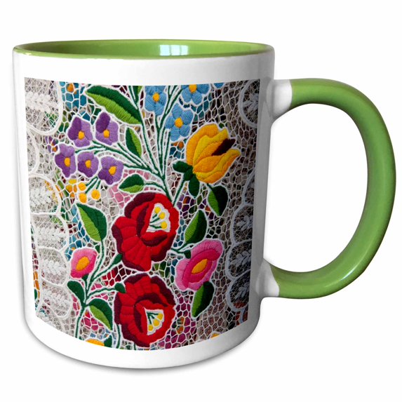 3drose, Hungary, Budapest, Craft, Lace, Craft - Eu13 Cmi0551 - Cindy Miller Hopkins, 11oz Two-tone Green Mug