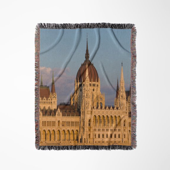 Hungary, Budapest. Parliament Building On Danube River, Woven Blanket