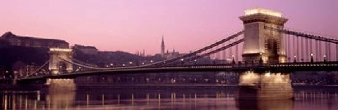 Hungary Budapest Szechenyi Lanchid Canvas Art - Panoramic Images (18 x 6)