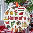 thumbnail image 1 of Hungary Christmas Ornament, Ceramic/Acrylic Ornament, Gift for Mom, Romantic Valentine Decoration, Holiday Festival Ornament, Collectible 2025, 1 of 5