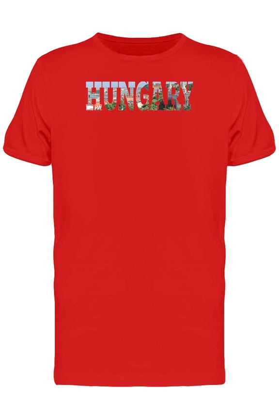 Hungary Country Word With Photo T-Shirt Men -Image by Shutterstock, Male Small