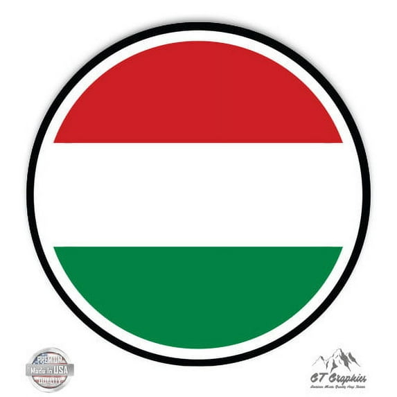 Hungary Flag - 5" Vinyl Sticker - For Car Laptop I-Pad - Waterproof Decal
