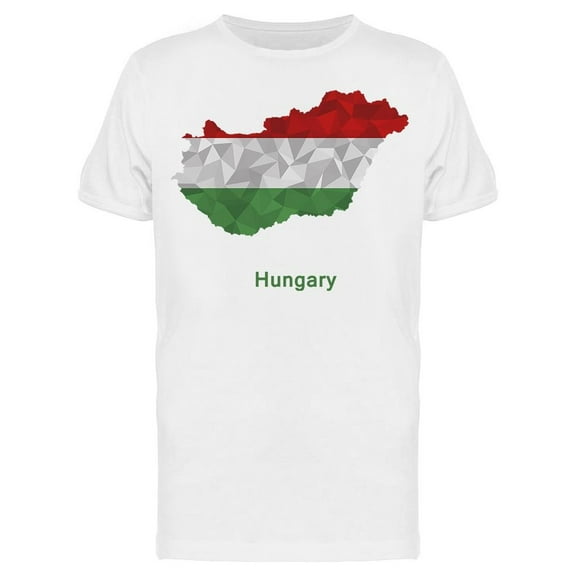 Hungary Flag Map Geometric T-Shirt Men -Image by Shutterstock, Male 3X-Large