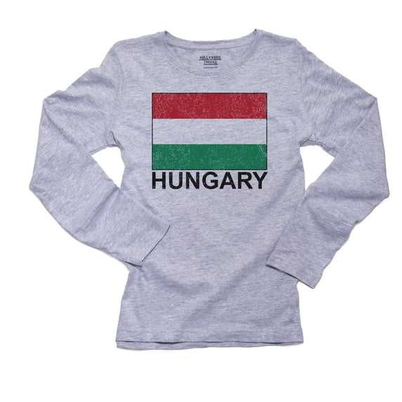 Hungary Flag - Special Vintage Edition Women's Long Sleeve Grey T-Shirt